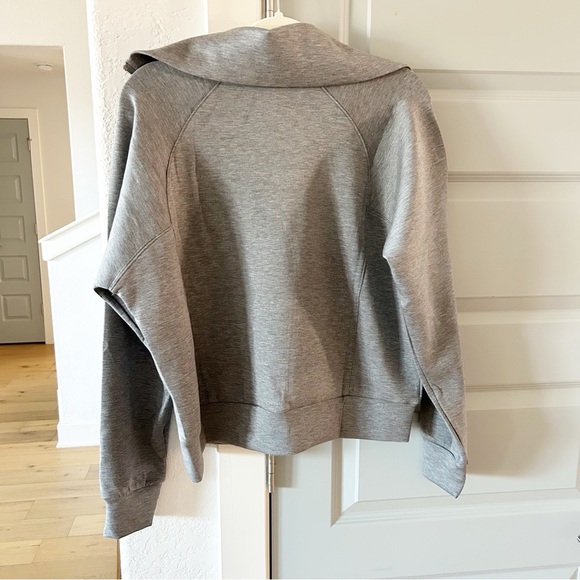 NWT Spanx AirEssentials Half Zip Sweatshirt Grey Heather - Picture 5 of 5